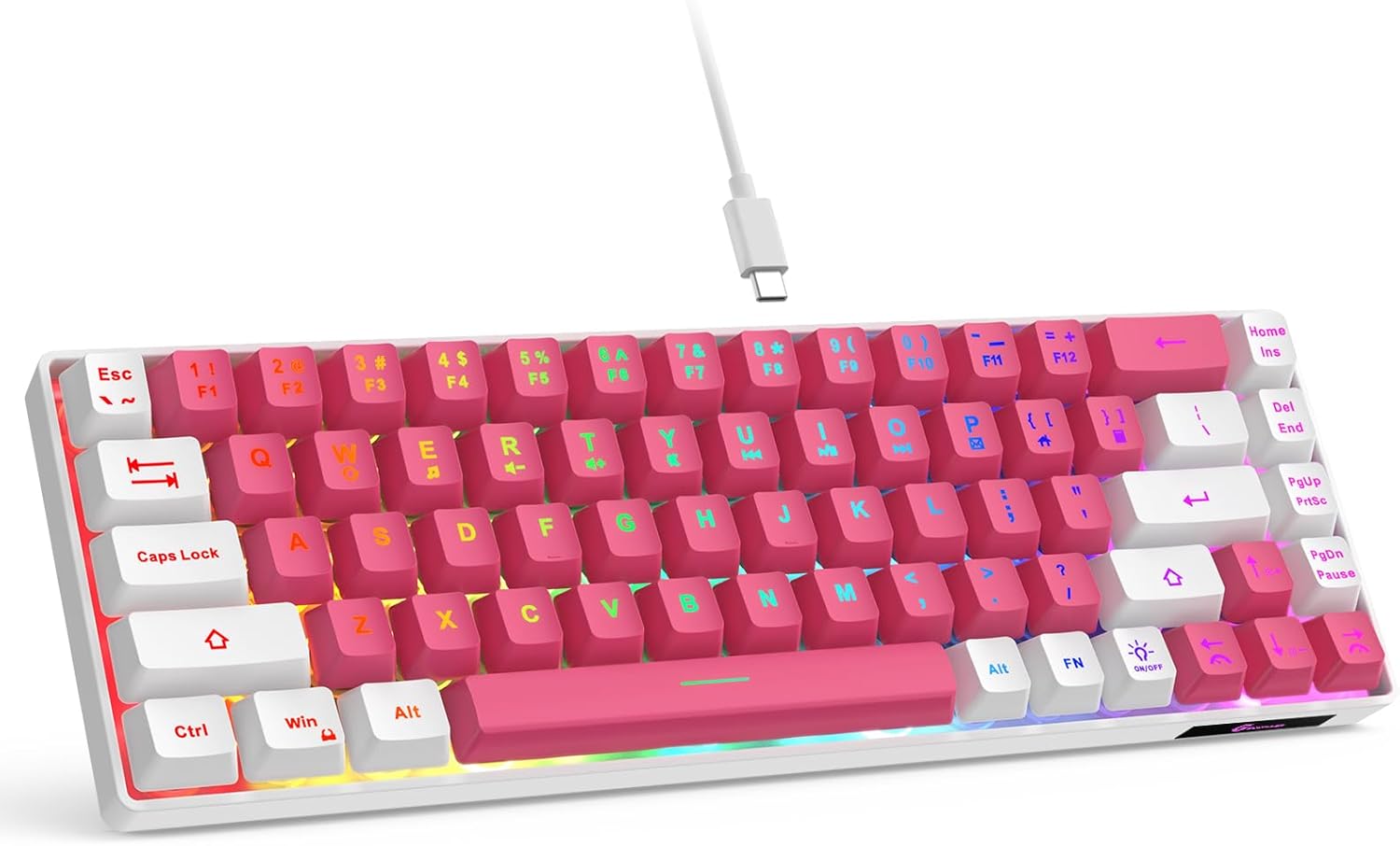 Gaming keyboard layout—wired backlit mini keyboard.