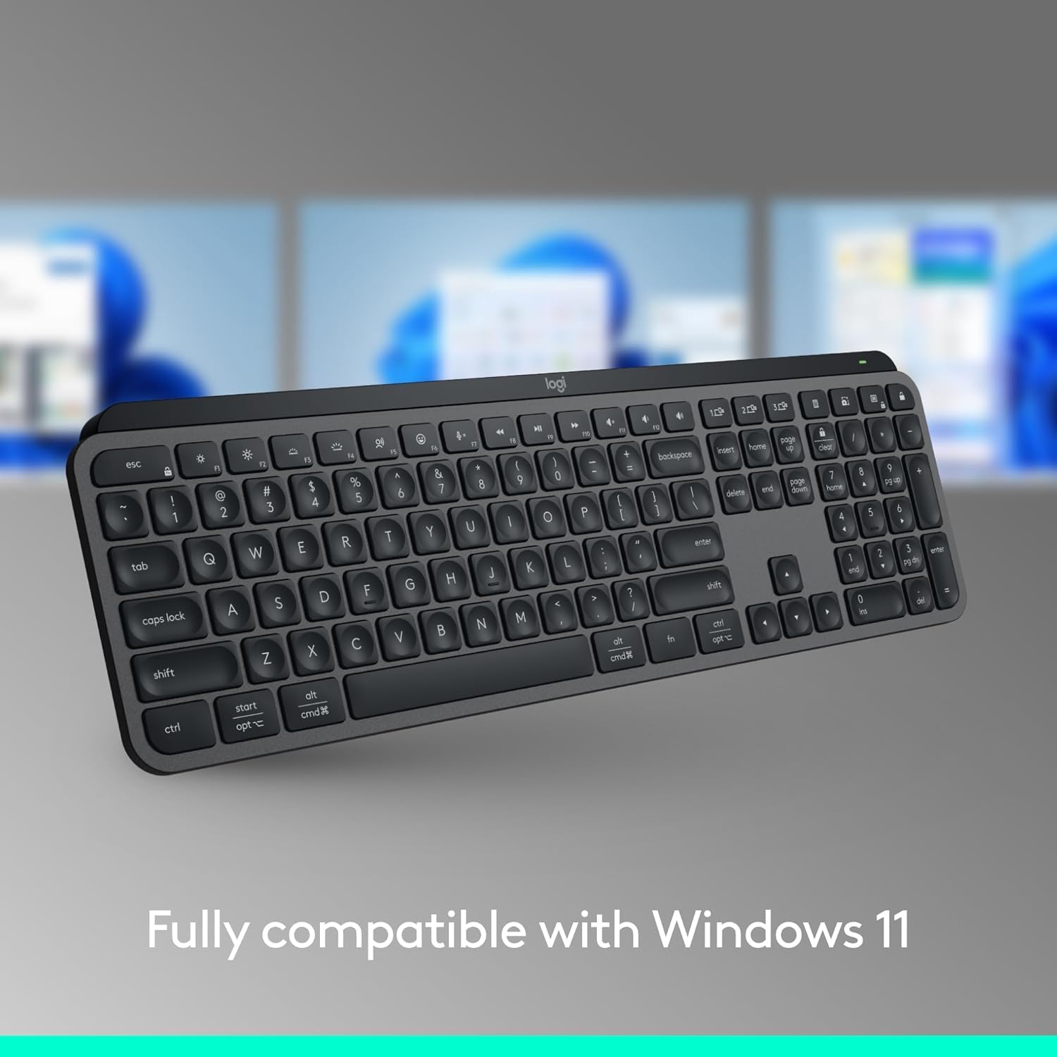 MX Keys S Wireless Keyboard — low-profile design; fluid, precise, and quiet typing;