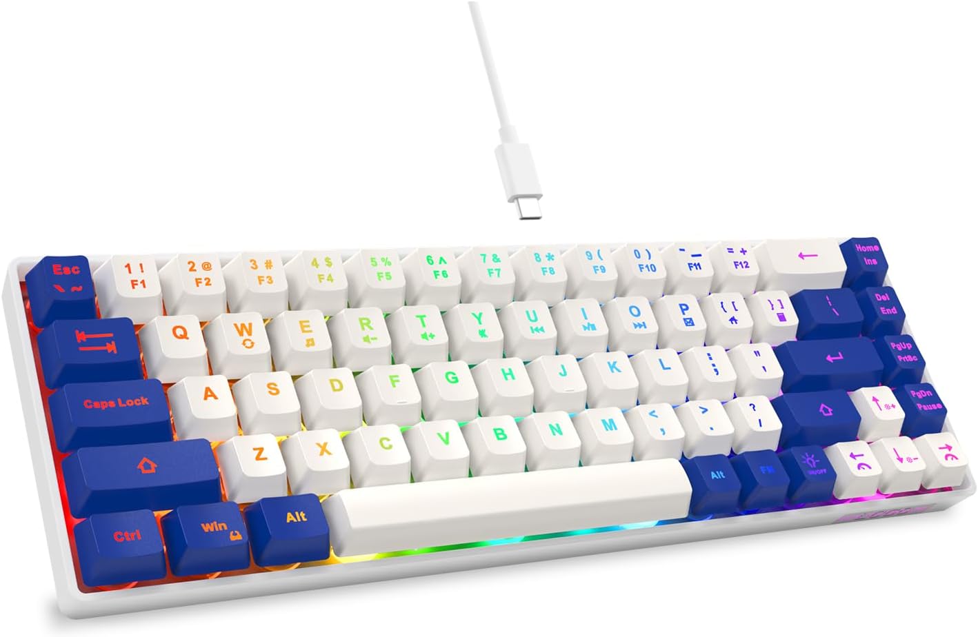 Gaming keyboard layout—wired backlit mini keyboard.