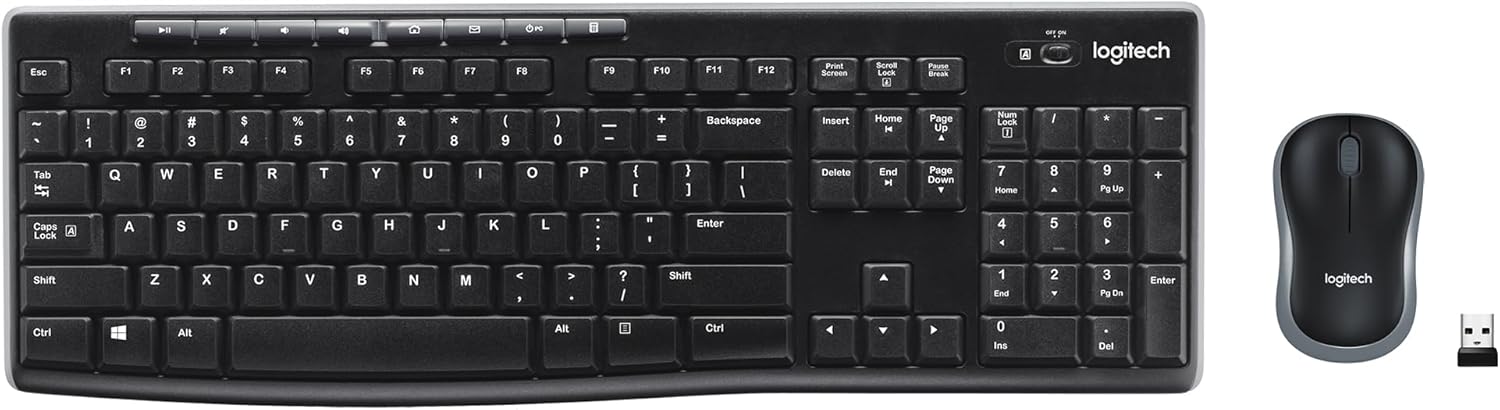 MK270 Wireless Keyboard and Mouse Combo (for Windows) — 2.4GHz wireless connection, compact mouse