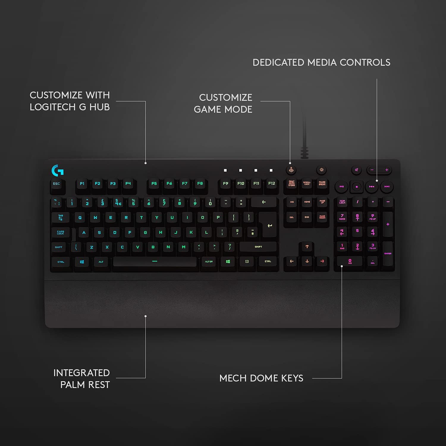 Gaming Keyboard — Wired RGB Backlit Keyboard