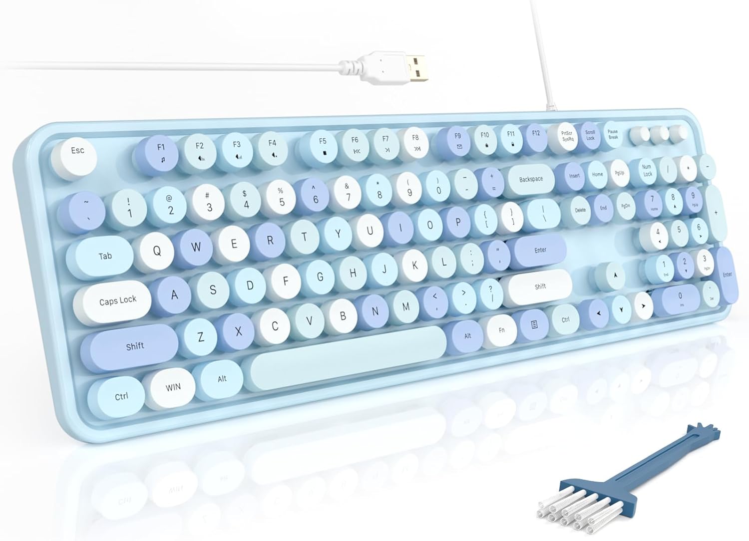 Wired Computer Keyboard — USB Plug-and-Play Full-Size Typewriter-Style Keyboard