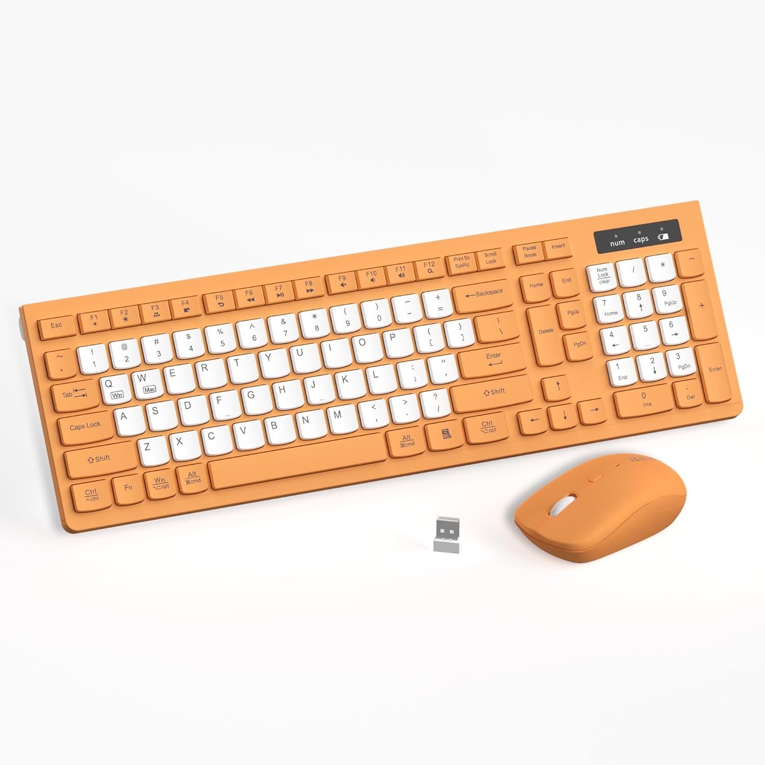 Wireless Keyboard and Mouse Combo — 2.4GHz Full-Size Silent Keyboard