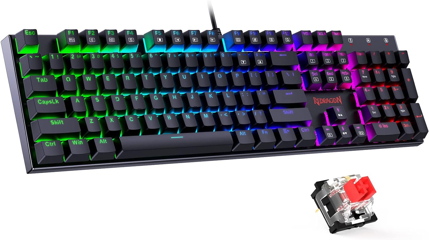 Wired Mechanical Gaming Keyboard — Supports 11 Programmable Backlight Modes