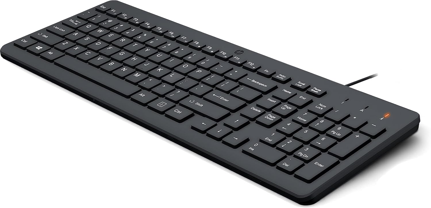 HP 150 Wired Keyboard — Full-size keyboard (with numeric keypad)