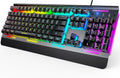 Wired Gaming Keyboard – USB wired computer keyboard, 15-zone RGB backlighting, IP32 waterproof rating.