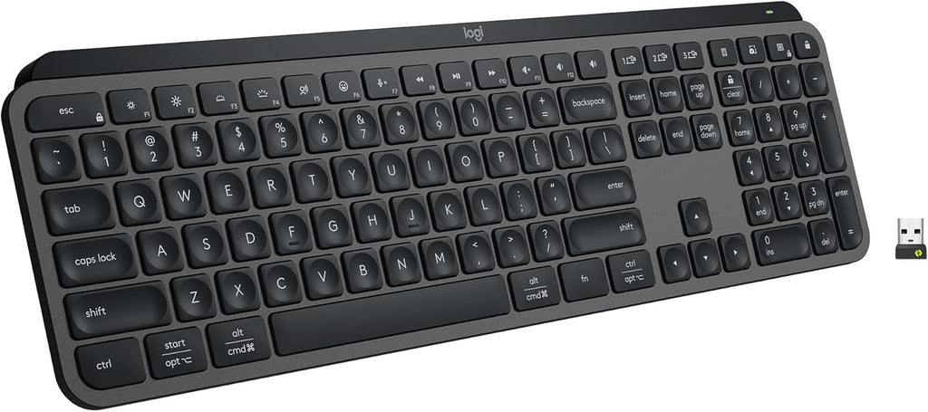 MX Keys S Wireless Keyboard — low-profile design; fluid, precise, and quiet typing;