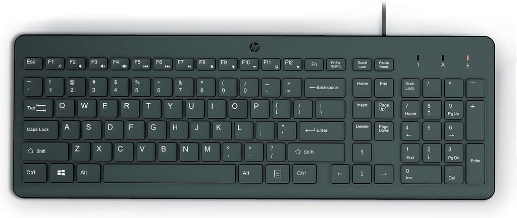 HP 150 Wired Keyboard — Full-size keyboard (with numeric keypad)