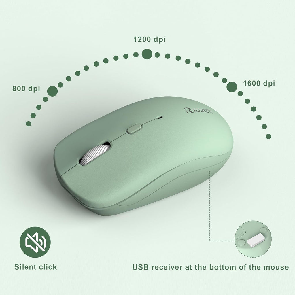 Wireless Keyboard and Mouse Combo — 2.4GHz Full-Size Silent Keyboard