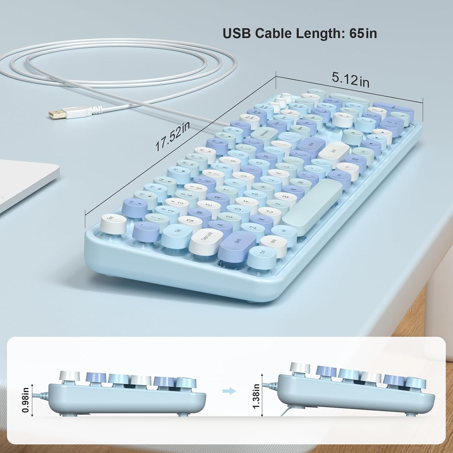 Wired Computer Keyboard — USB Plug-and-Play Full-Size Typewriter-Style Keyboard