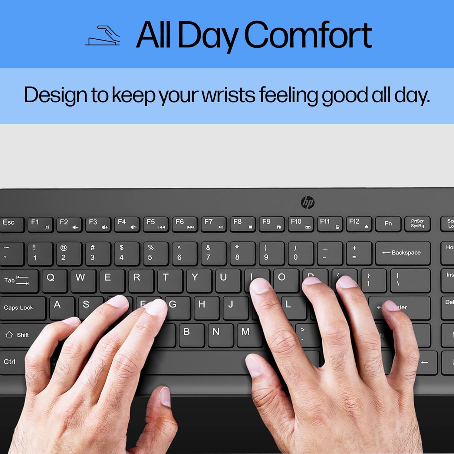 HP 150 Wired Keyboard — Full-size keyboard (with numeric keypad)