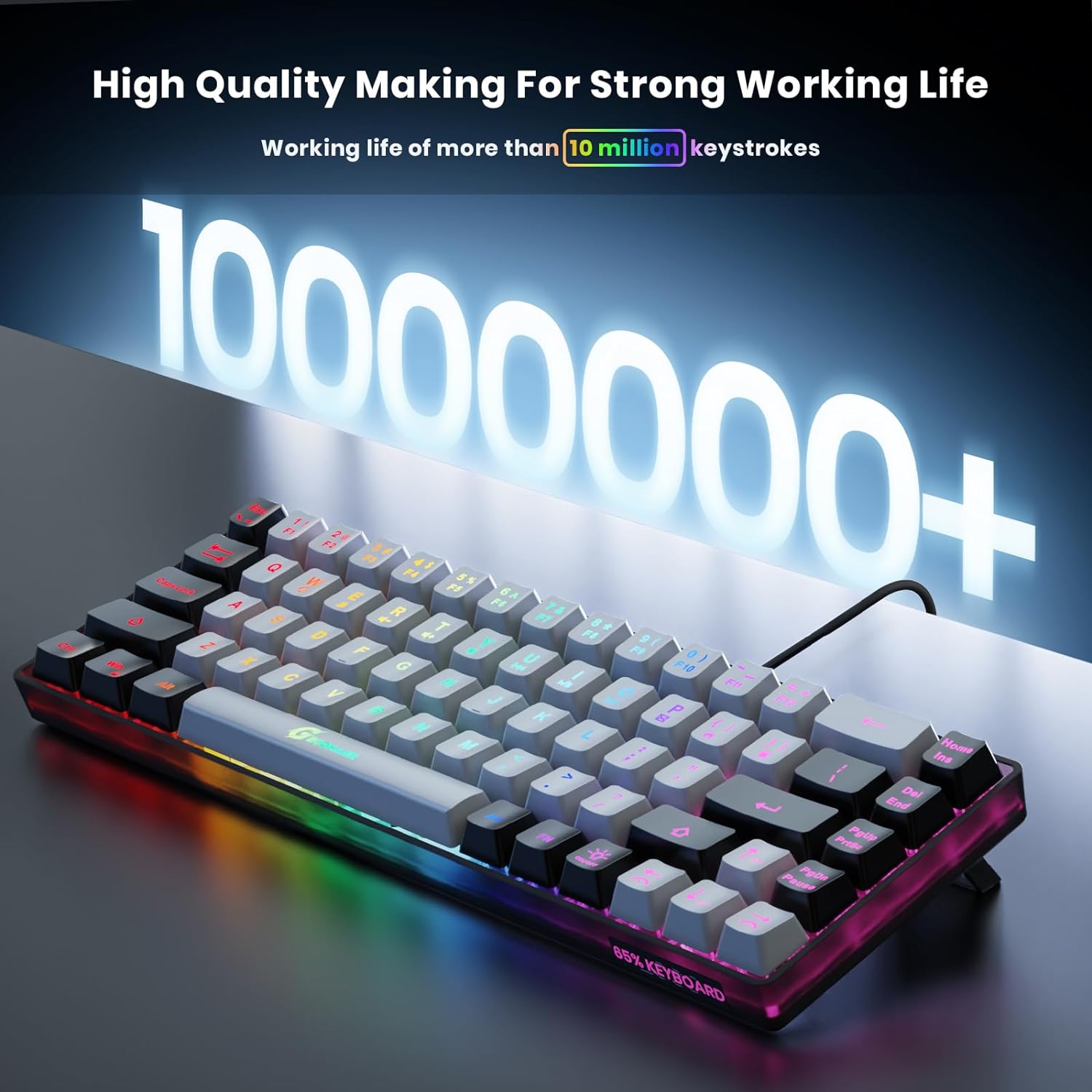 Gaming keyboard layout—wired backlit mini keyboard.