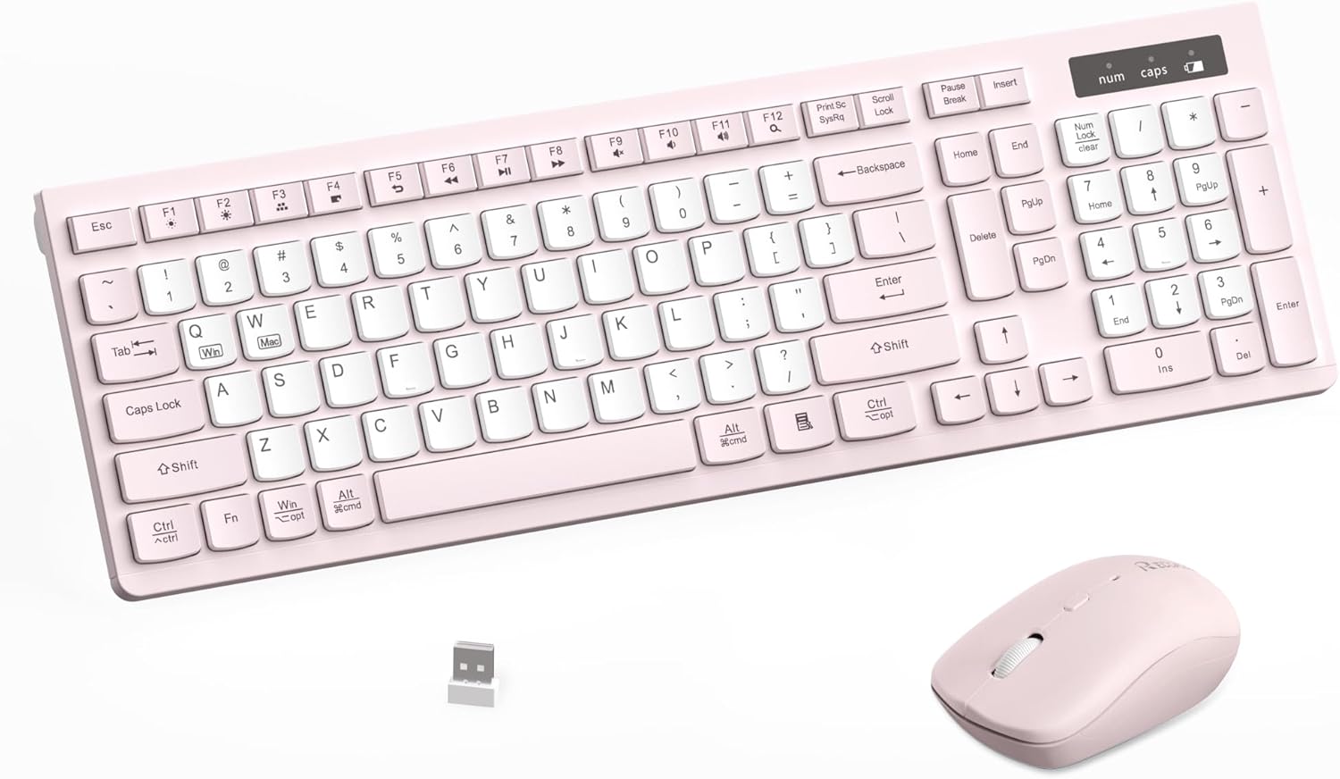 Wireless Keyboard and Mouse Combo — 2.4GHz Full-Size Silent Keyboard