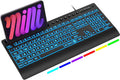 Large-Print Backlit Keyboard — Plug-and-Play USB Wired Computer Keyboard