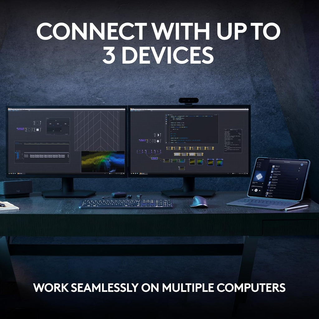 MX Keys S Wireless Keyboard — low-profile design; fluid, precise, and quiet typing;